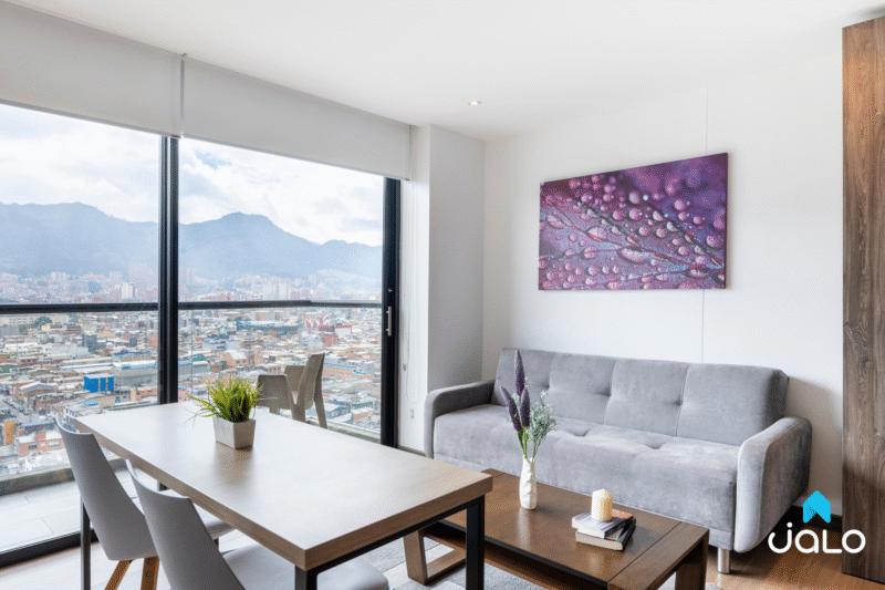 Apartamento Amoblado de 1 habitación con parqueadero y piscina en Bogotá 40mt2 Edificio 72Hub