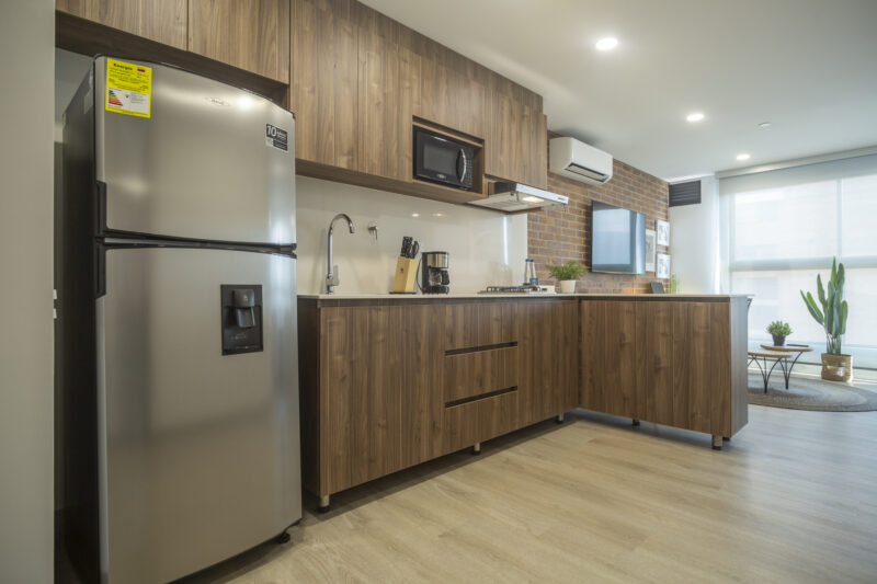 Apartamento Amoblado de 2 Habitaciones en Laureles, Medellín de 56mt2 en el Edificio Kyux