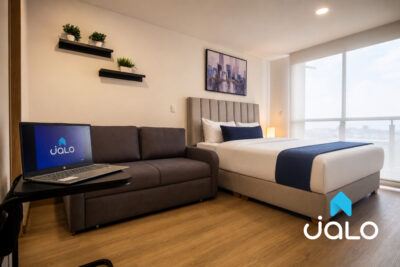 Apartamento Amoblado de 1 habitación con piscina en Bogotá 27mt2 Edificio Alma 72