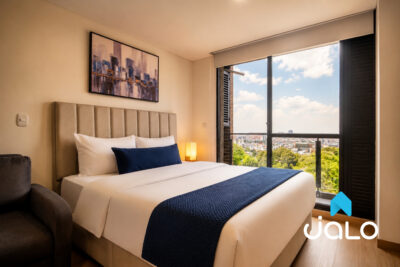 Apartamento Amoblado de 1 habitación con piscina en Bogotá 27mt2 Edificio Alma 72