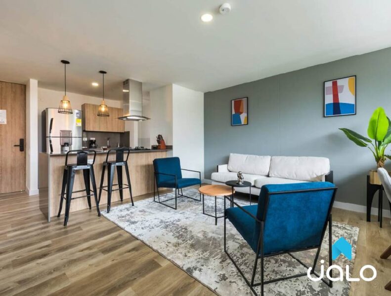 Apartamento Amoblado en Aguacatala, Medellín de 49mt2 en el Edificio Go Living