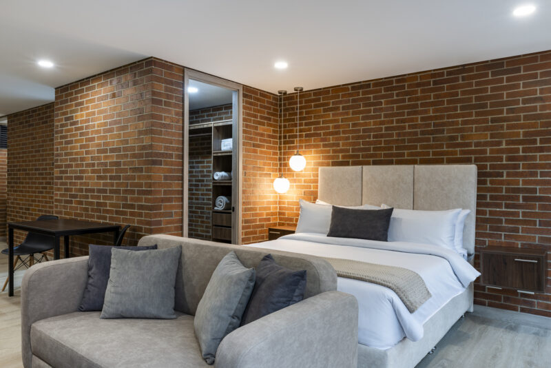 Apartamento Amoblado de 1 Habitación en Laureles, Medellín de 44mt2 en el Edificio Kyux