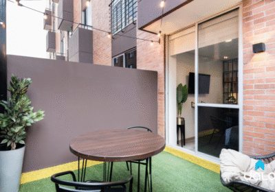 Apartamento Amoblado de 1 habitación con terraza en el Norte de Bogotá 29mt2 Edificio ONCE 94