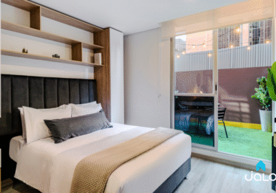 Apartamento Amoblado de 1 habitación con terraza en el Norte de Bogotá 29mt2 Edificio ONCE 94