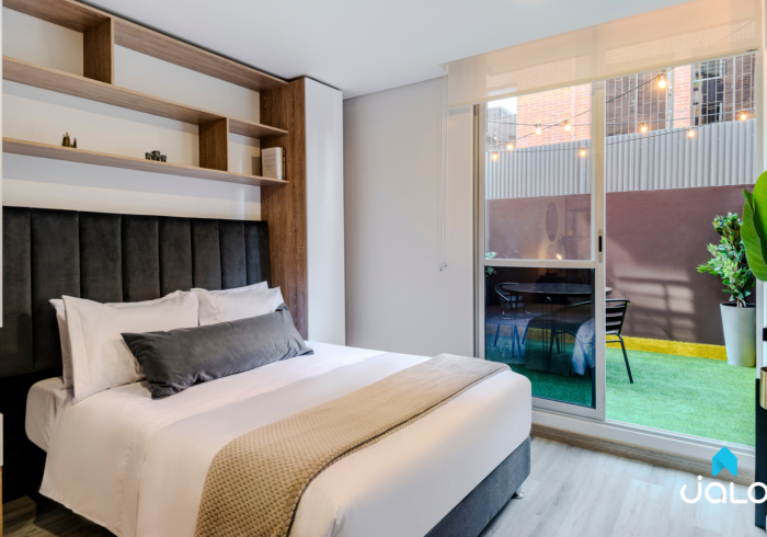 Apartamento Amoblado de 1 habitación con terraza en el Norte de Bogotá 29mt2 Edificio ONCE 94