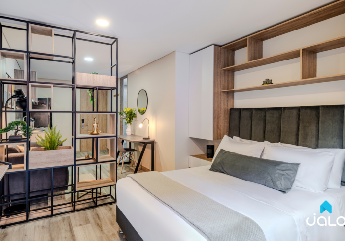 Apartamento Amoblado de 1 habitación con terraza en el Norte de Bogotá 29mt2 Edificio ONCE 94