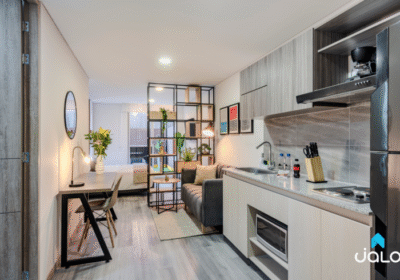 Apartamento Amoblado de 1 habitación con terraza en el Norte de Bogotá 29mt2 Edificio ONCE 94
