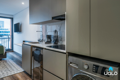 Apartamento Amoblado Simplex con Gimnasio en el Chicó, Bogotá de 30mt2 Edificio TAJ 97