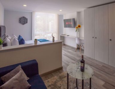 Apartamento Amoblado de 1 habitación en Las Aguas, Bogotá 25mt2 Edificio Torre Ventto